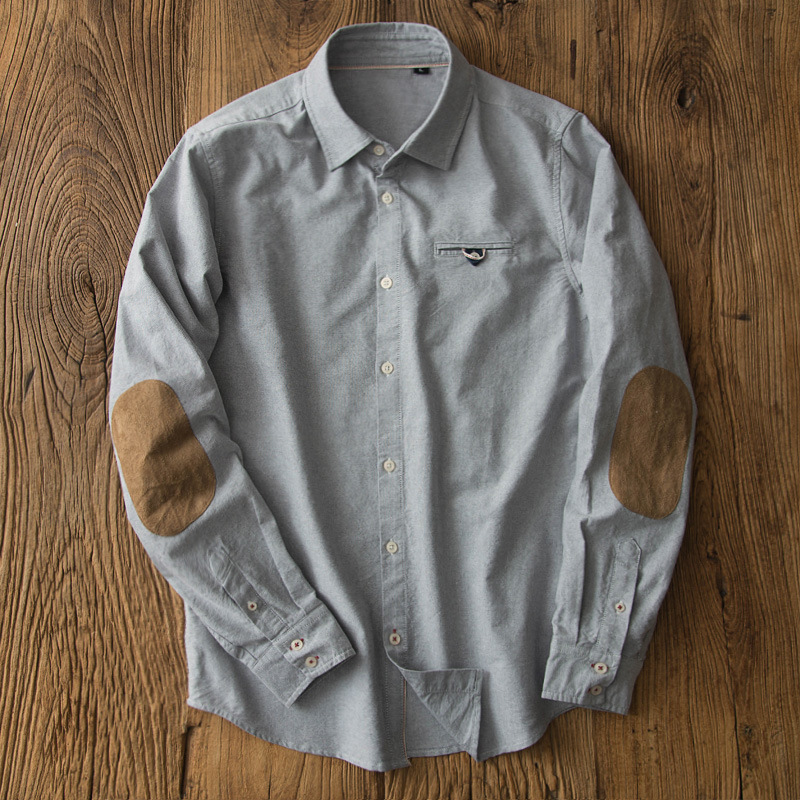 Oxford Cotton Casual Shirt Business - オックスフォード-和風カジュアルシャツ,ブランドの服,長袖,ゆったりとした流行の服