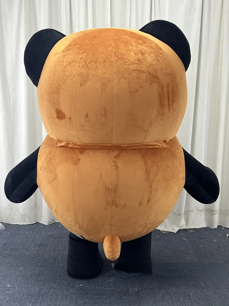 茶色と黒色のクマの着ぐるみ。大人用、全身を覆う、ふわふわ素材 - Suits のレビューと価格